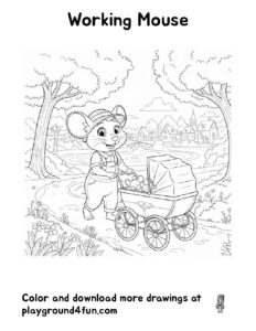Coloring pages: Working Mouse pdf