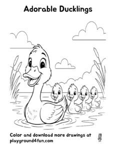Coloring pages: Adorable Ducklings pdf