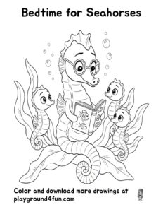 Coloring pages: Bedtime for Seahorses pdf