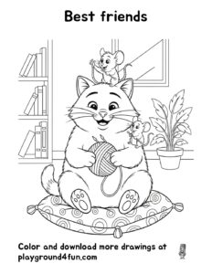 Coloring pages: Best friends pdf