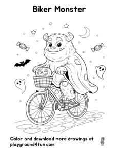 Coloring pages: Biker Monster pdf