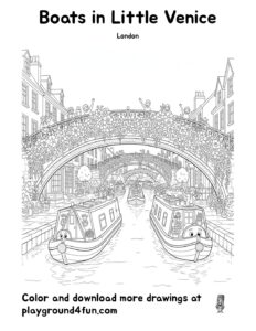 Coloring pages: Boats in Little Venice pdf