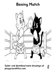 Coloring pages: Boxing Match pdf