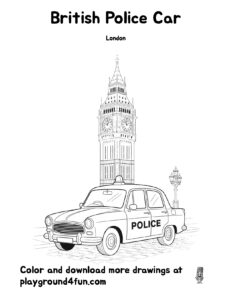Coloring pages: British Police Car preview