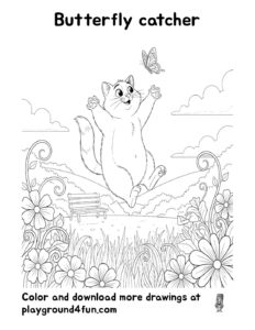 Coloring pages: Butterfly catcher pdf