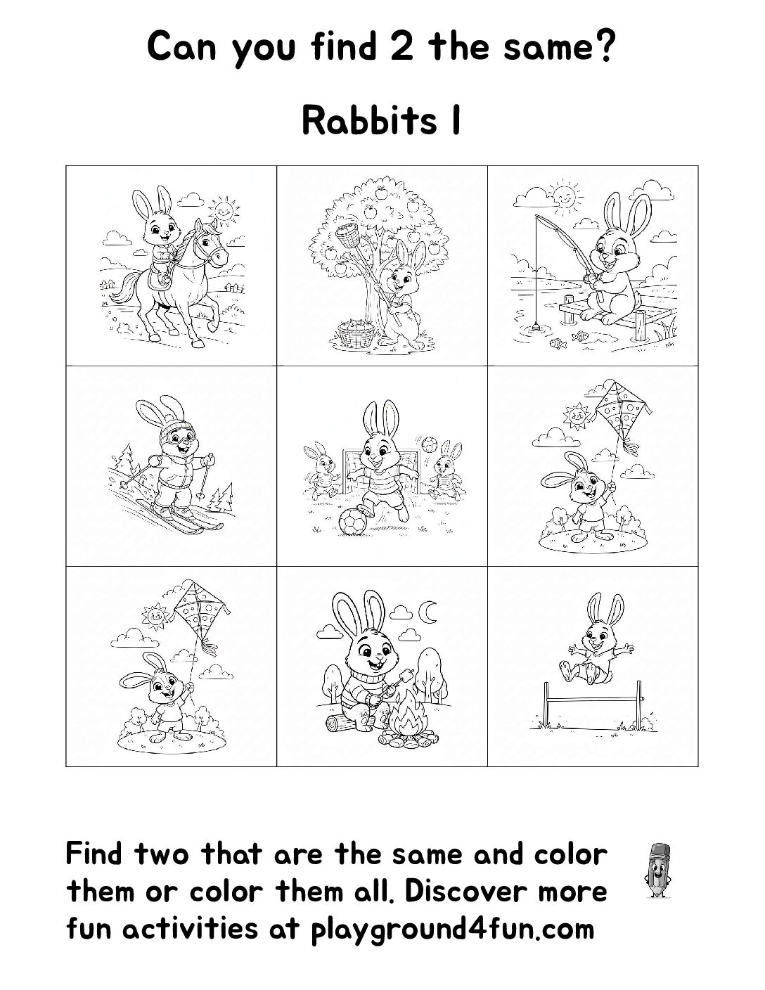 Can you find 2 the same?Rabbits I