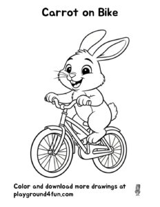 Coloring pages: Carrot on Bike pdf