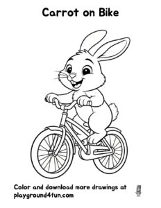 Coloring pages: Carrot on Bike preview