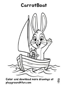Coloring pages: CarrotBoat pdf