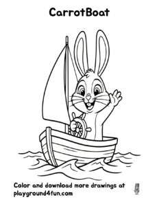 Coloring pages: CarrotBoat preview