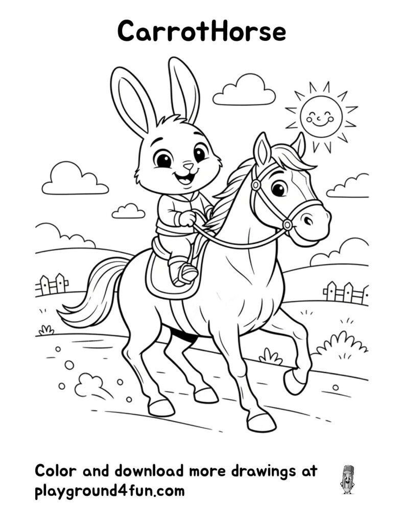 CarrotHorse Coloring Pages