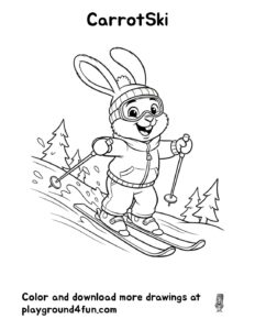 Coloring pages: CarrotSki pdf