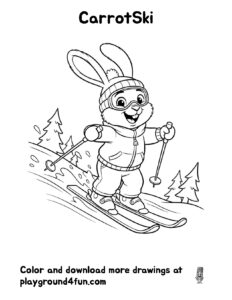 Coloring pages: CarrotSki preview