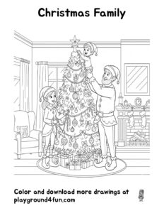 Coloring pages: Christmas Family pdf