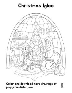 Coloring pages: Christmas Igloo pdf