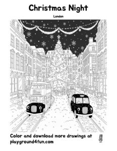 Coloring pages: Christmas Night in London preview