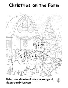Coloring pages: Christmas on the Farm preview