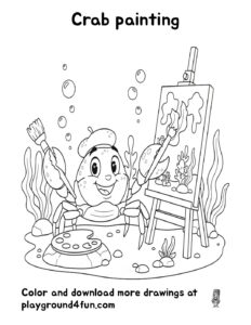 Coloring pages: Crab painting pdf