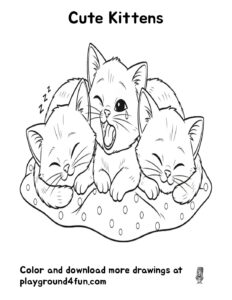 Coloring pages: Cute Kittens pdf