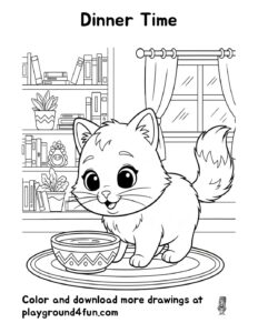 Coloring pages: Dinner Time pdf