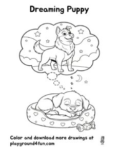 Coloring pages: Dreaming Puppy pdf