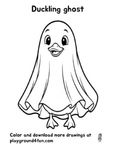Coloring pages: Duckling ghost pdf