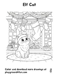 Coloring pages: Elf Cat pdf