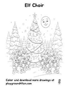 Coloring pages: Elf Choir pdf