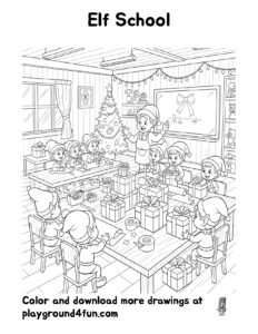 Coloring pages: Elf School preview