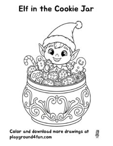 Coloring pages: Elf in the Cookie Jar pdf