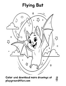 Coloring pages: Flying Bat pdf