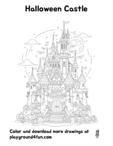 Coloring pages: Halloween Castle preview
