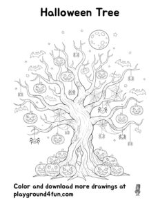 Coloring pages: Halloween Tree pdf