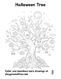 Coloring pages: Halloween Tree preview