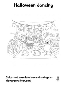 Coloring pages: Halloween dancing preview