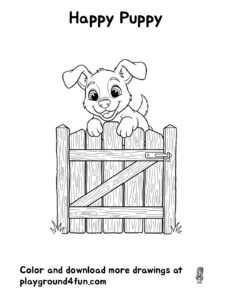 Coloring pages: Happy Puppy pdf