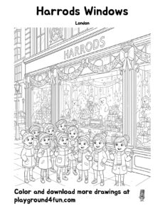 Coloring pages: Harrods Windows preview