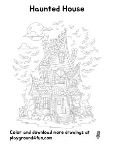 Coloring pages: Haunted House pdf