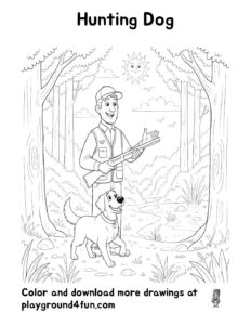 Coloring pages: Hunting Dog pdf