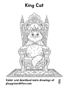 Coloring pages: King Cat pdf