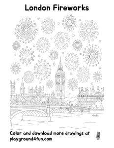 Coloring pages: London Fireworks preview