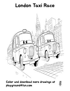 Coloring pages: London Taxi Race preview