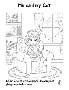 Coloring pages: Me and my Cat pdf