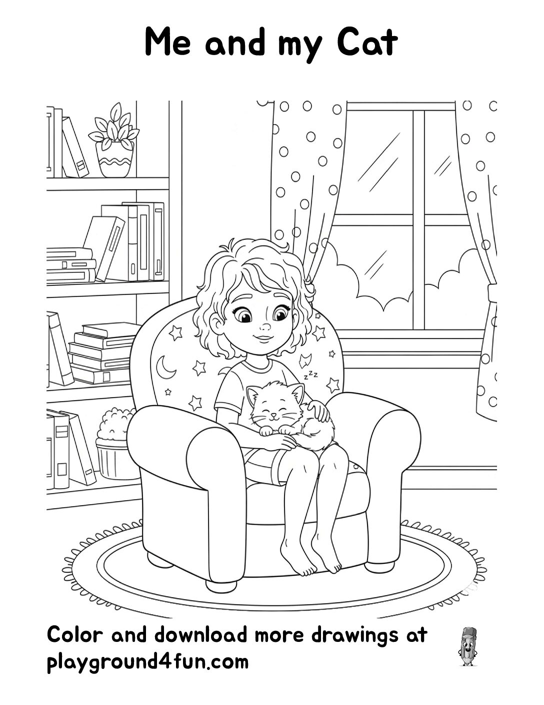 Coloring pages: Me and my Cat pdf