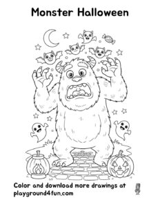 Coloring pages: Monster Halloween pdf