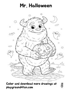 Coloring pages: Mr. Halloween preview