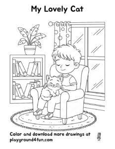 Coloring pages: My Lovely Cat pdf