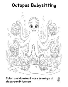 Coloring pages: Octopus Babysitting pdf