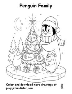 Coloring pages: Penguin Family pdf