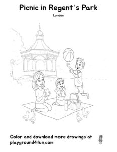 Coloring pages: Picnic in Regents Park pdf